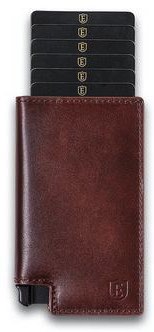 Ekster Parliament smart wallet with classic brown leather. Ekster wallet review. 