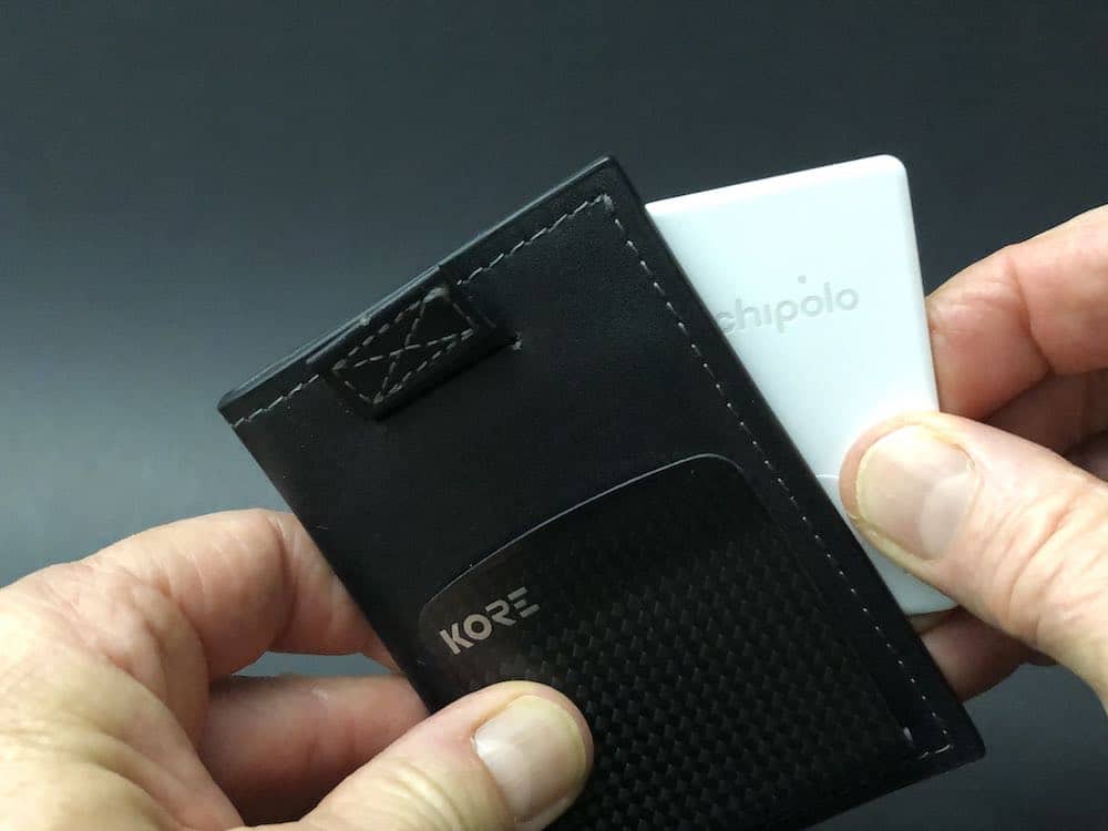 Kore front pocket wallet with Chipolo CARD