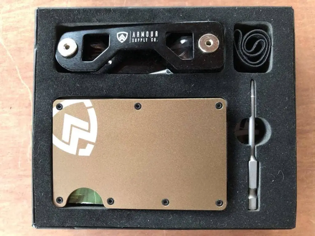 Armour Supply wallet in box with key holder and screwdriver