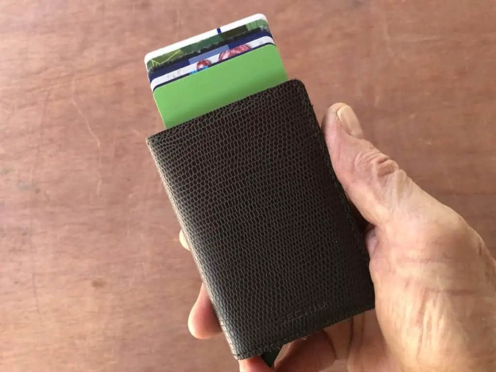 Secrid Slim wallet with cards ejected.