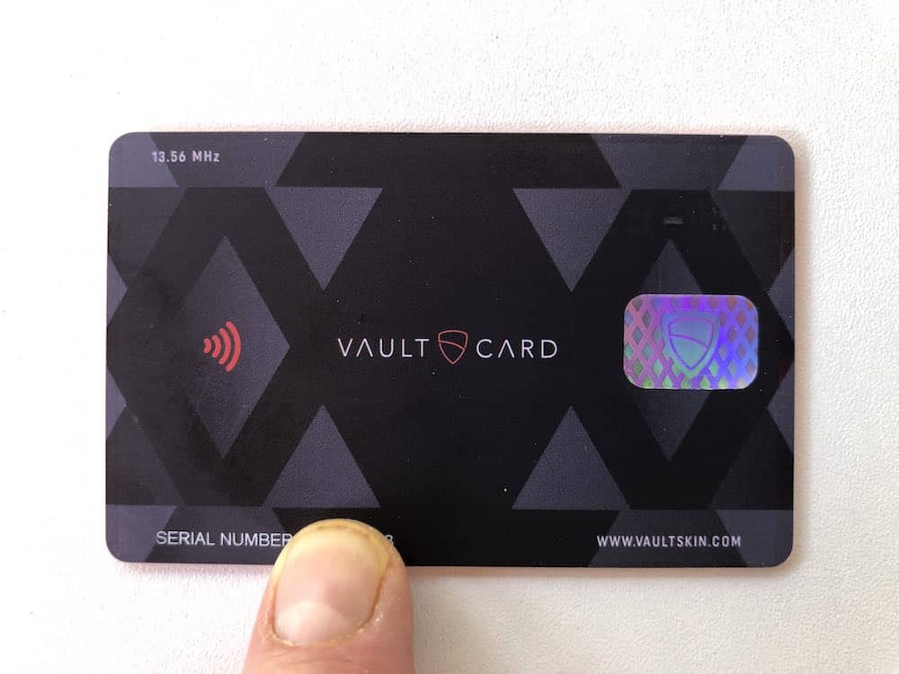 Vaultskin Vaultcard RFID jammer card for women's wallets
