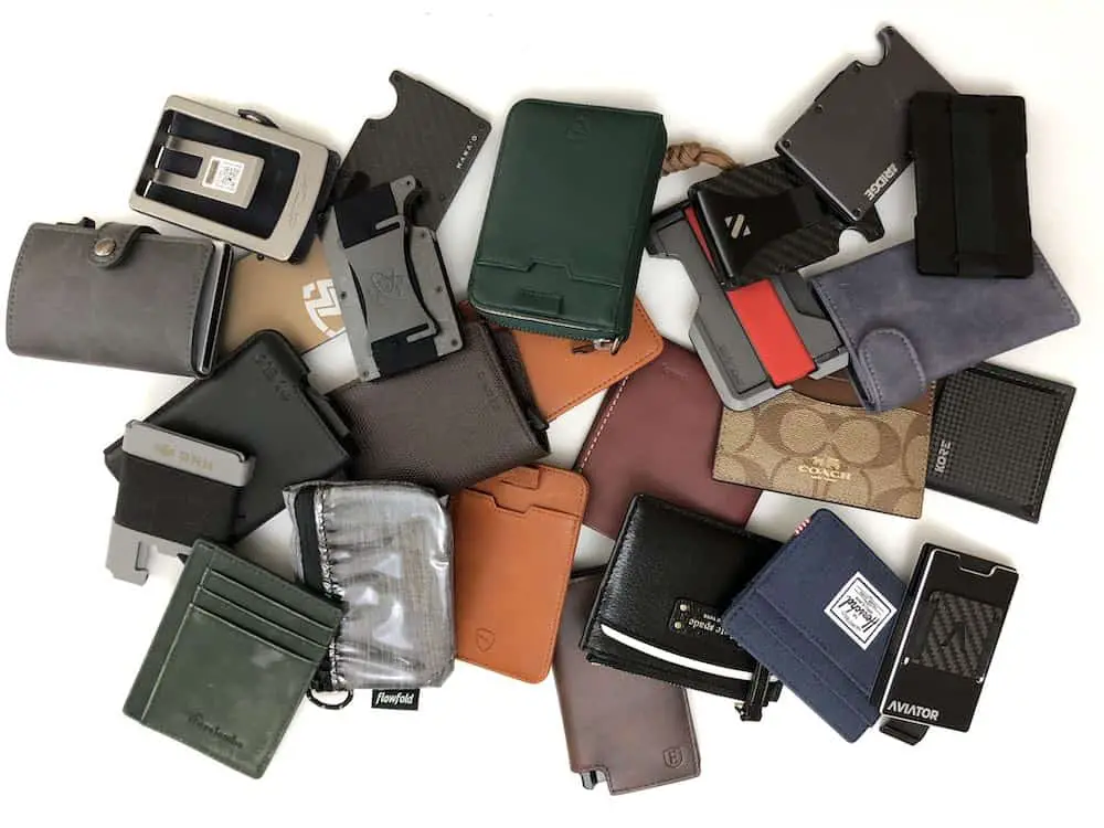 a collection of 20 wallets