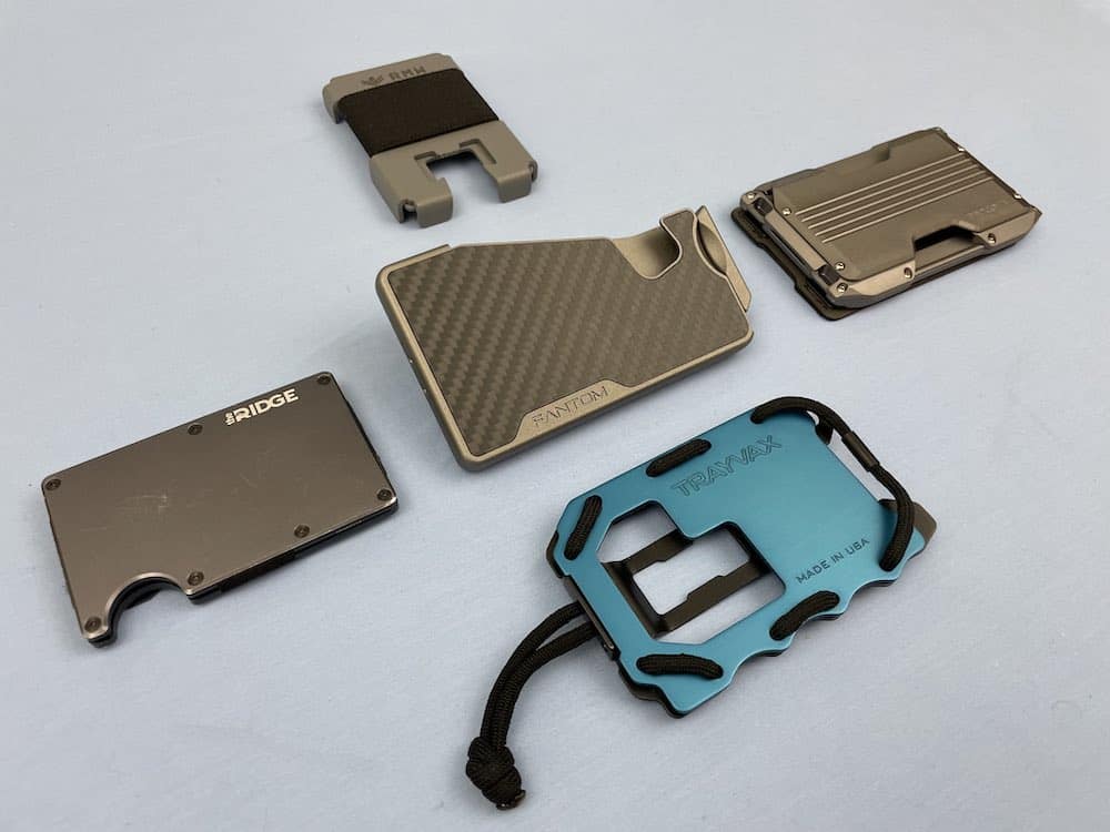Fantom R surrounded by other metal wallets