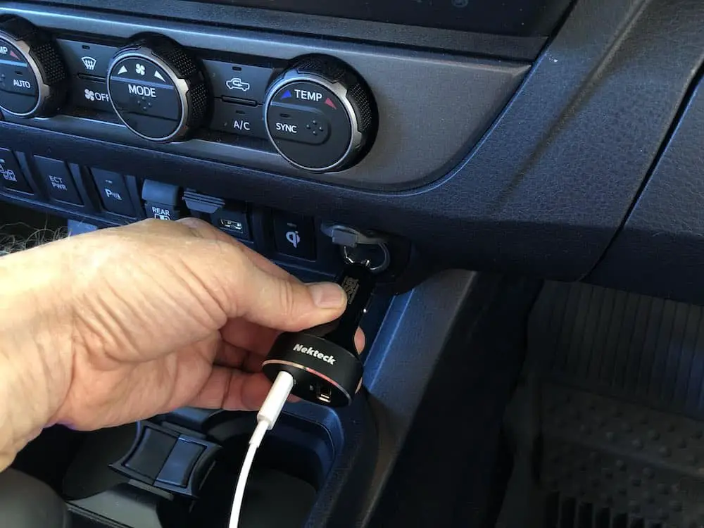 plugging in car charger