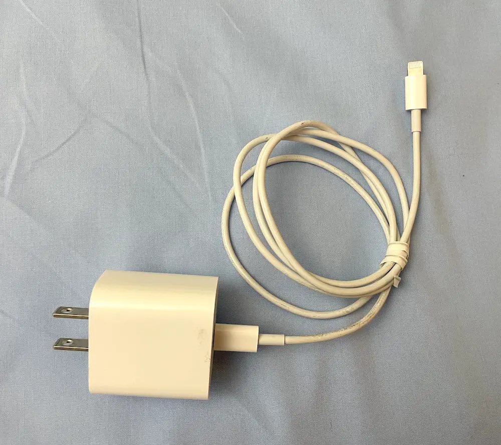 USB C cable and 20 watt power adapter