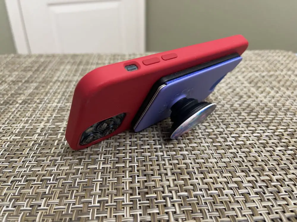 PopWallet+ with kickstand in landscape position