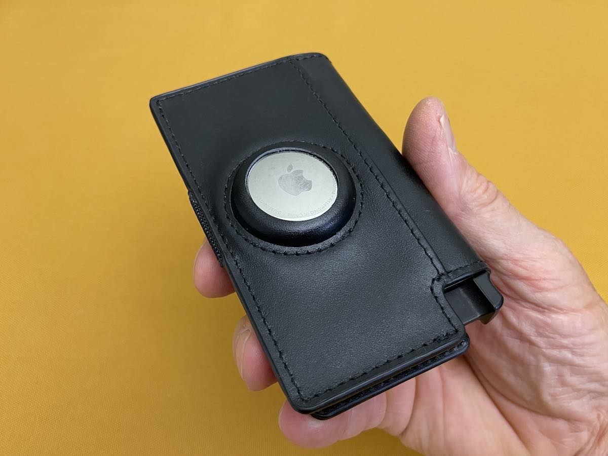 Ekster AirTag wallet in hand