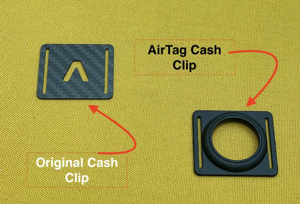 Aviator cash clip and AirTag clip