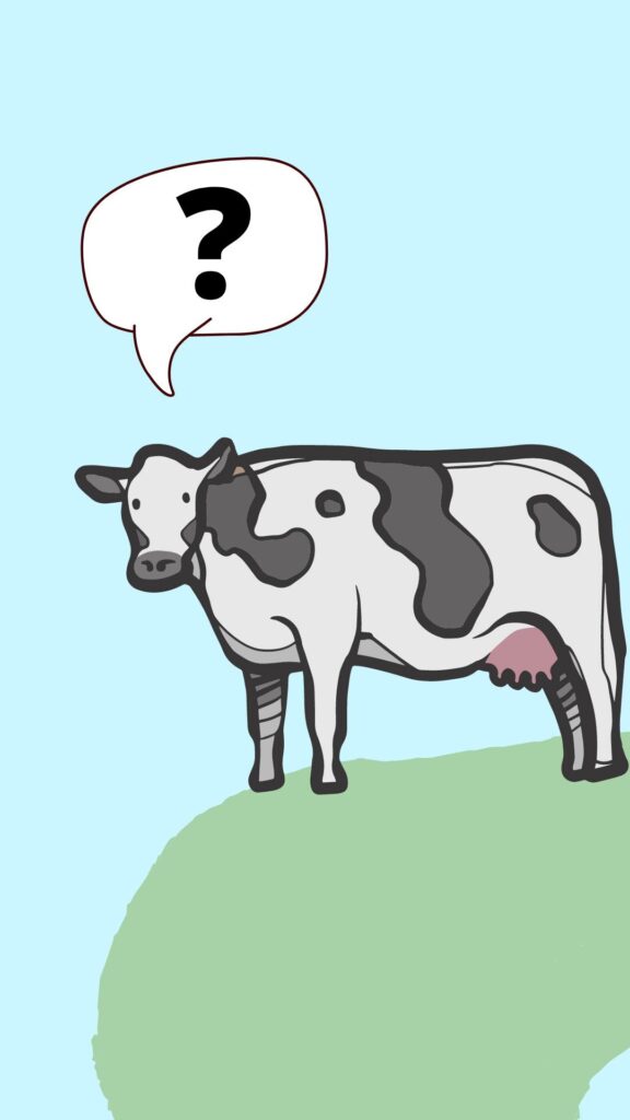 Cow with thought bubble