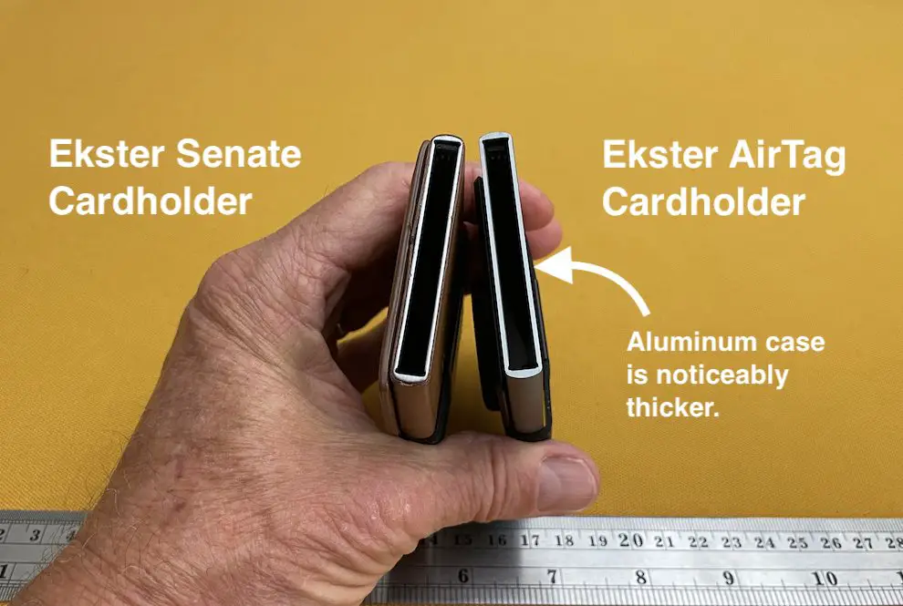 Ekster Senate and AirTag cardholder comparison