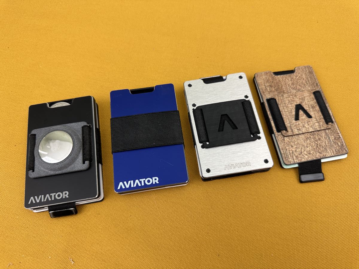 Four different versions of the Aviator wallet