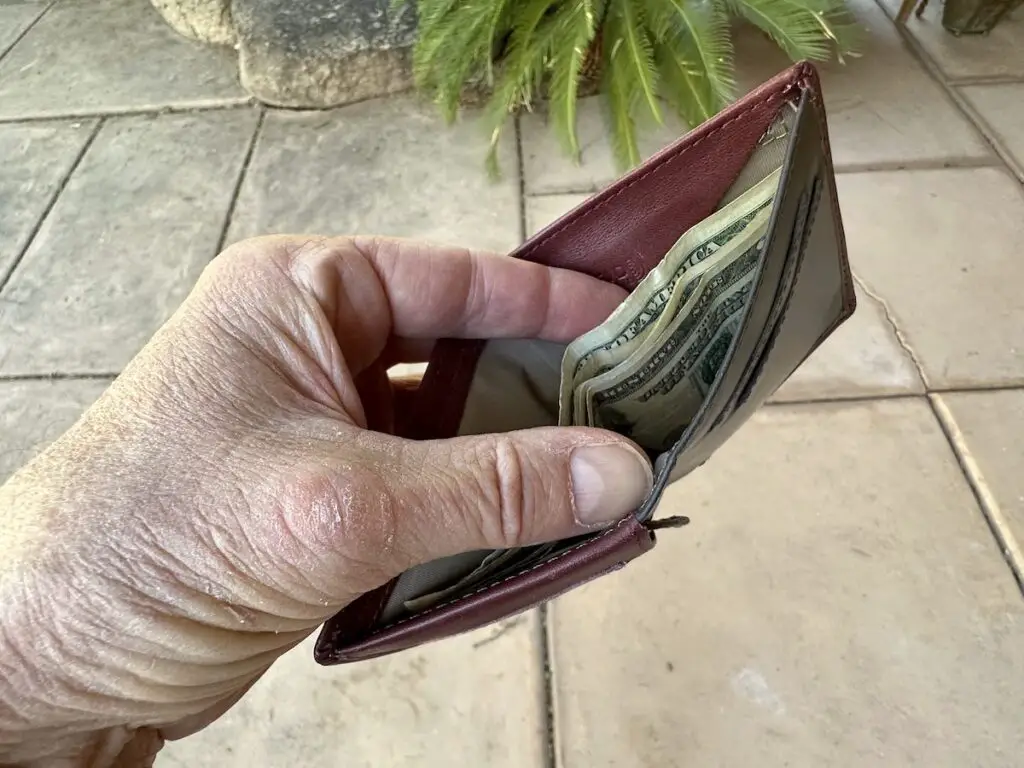 Bellroy Note Sleeve with cash